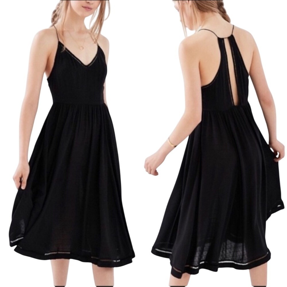 Urban Outfitters Cooperative Black Midi Flowy Dress Size 2